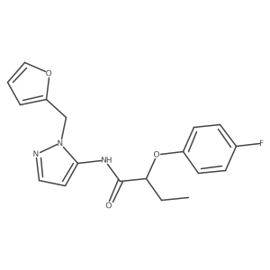 2-(4-fluorophenoxy)-N-[1-(2-furylmethyl)-1H-pyrazol-5-yl]butanamide Structure