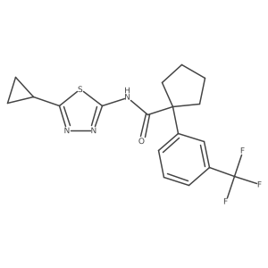 N-(5-Cyclopropyl-1,3,4-thiadiazol-2-yl)-1-[3-(trifluoromethyl)phenyl]cyclopentanecarboxamide Structure
