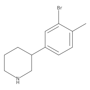 3-(3-Bromo-4-methylphenyl)piperidine Structure