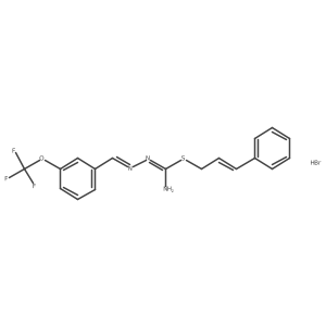 (E)-[({[(2E)-3-phenylprop-2-en-1-yl]sulfanyl}methanimidoyl)amino]({[3-(trifluoromethoxy)phenyl]methylidene})amine hydrobromide结构式