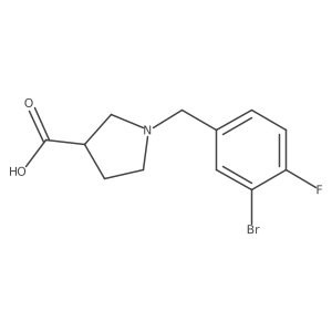1-[(3-Bromo-4-fluorophenyl)methyl]pyrrolidine-3-carboxylic acid结构式
