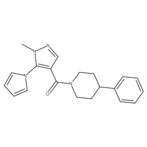 [1-methyl-5-(1H-pyrrol-1-yl)-1H-pyrazol-4-yl](4-phenylpiperidin-1-yl)methanone Structure
