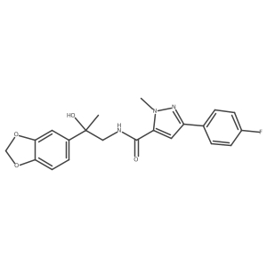 N-(2-(benzo[d][1,3]dioxol-5-yl)-2-hydroxypropyl)-3-(4-fluorophenyl)-1-methyl-1H-pyrazole-5-carboxamide Structure
