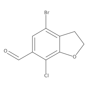 4-Bromo-7-chloro-2,3-dihydro-6-benzofurancarboxaldehyde Structure