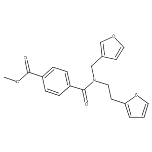 Methyl 4-((furan-3-ylmethyl)(2-(thiophen-2-yl)ethyl)carbamoyl)benzoate结构式