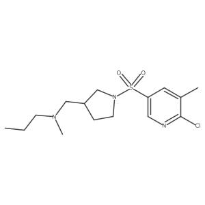 N-[[1-(6-Chloro-5-methylpyridin-3-yl)sulfonylpyrrolidin-3-yl]methyl]-N-methylpropan-1-amine结构式