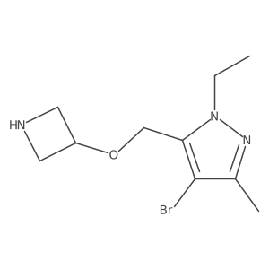 5-((Azetidin-3-yloxy)methyl)-4-bromo-1-ethyl-3-methyl-1h-pyrazole结构式