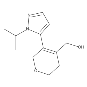 (5-(1-isopropyl-1H-pyrazol-5-yl)-3,6-dihydro-2H-pyran-4-yl)methanol结构式