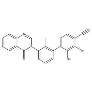 2,3-diamino-2'-methyl-3'-(4-oxoquinazolin-3(4H)-yl)-[1,1'-biphenyl]-4-carbonitrile结构式