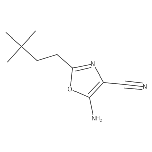 4-Oxazolecarbonitrile, 5-amino-2-(3,3-dimethylbutyl)- Structure