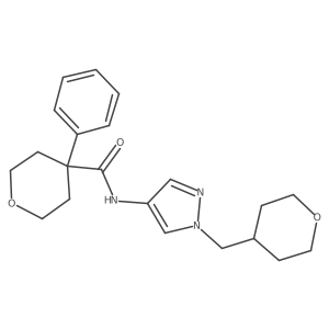 N-{1-[(oxan-4-yl)methyl]-1H-pyrazol-4-yl}-4-phenyloxane-4-carboxamide结构式