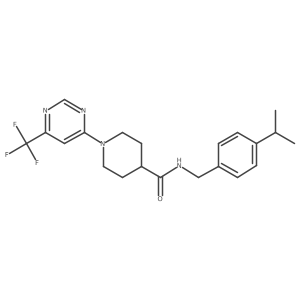N-(4-isopropylbenzyl)-1-[6-(trifluoromethyl)pyrimidin-4-yl]piperidine-4-carboxamide结构式