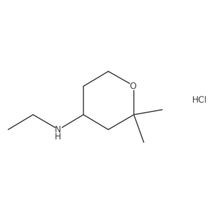 N-ethyl-2,2-dimethyloxan-4-amine hydrochloride结构式