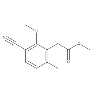 Benzeneacetic acid, 3-cyano-2-methoxy-6-methyl-, methyl ester结构式