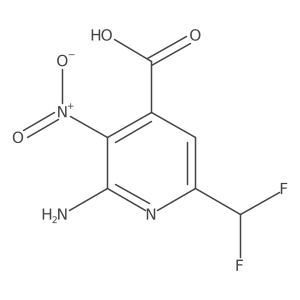 2-amino-6-(difluoromethyl)-3-nitro-pyridine-4-carboxylic acid结构式