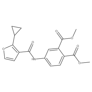 1,2-Dimethyl 4-(2-cyclopropylfuran-3-amido)benzene-1,2-dicarboxylate结构式