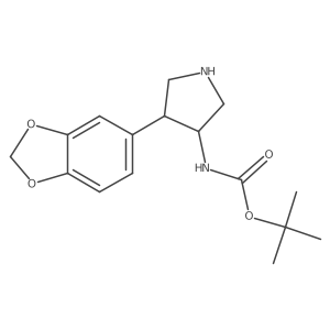 Tert-butyl (4-(benzo[d][1,3]dioxol-5-yl)pyrrolidin-3-yl)carbamate结构式