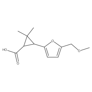 3-[5-(Methoxymethyl)furan-2-yl]-2,2-dimethylcyclopropane-1-carboxylic acid结构式