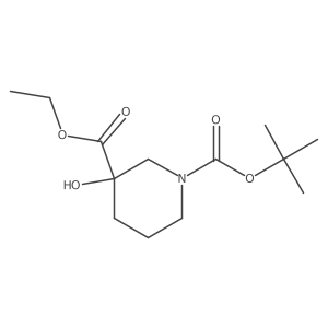 1-tert-Butyl3-ethyl3-hydroxypiperidine-1,3-dicarboxylate结构式