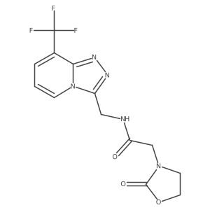 2-(2-oxooxazolidin-3-yl)-N-((8-(trifluoromethyl)-[1,2,4]triazolo[4,3-a]pyridin-3-yl)methyl)acetamide结构式