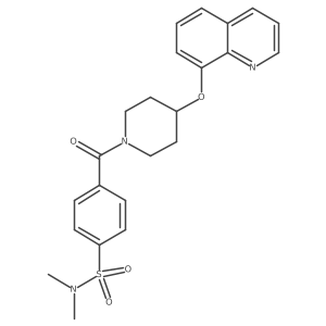 N,N-dimethyl-4-(4-(quinolin-8-yloxy)piperidine-1-carbonyl)benzenesulfonamide结构式