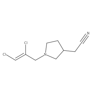 3-Pyrrolidineacetonitrile, 1-(2,3-dichloro-2-propen-1-yl)- Structure