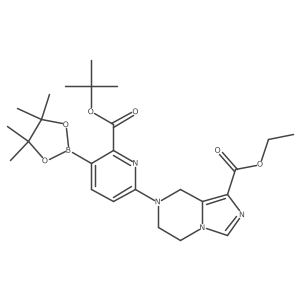 Ethyl 7-(6-(tert-butoxycarbonyl)-5-(4,4,5,5-tetramethyl-1,3,2-dioxaborolan-2-yl)pyridin-2-yl)-5,6,7,8-tetrahydroimidazo[1,5-a]pyrazine-1-carboxylate Structure