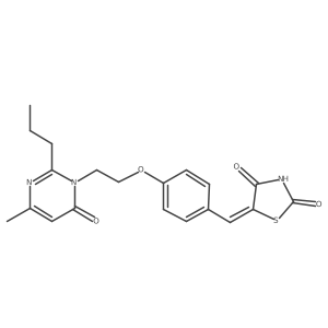 5-[4-[2-[4-Methyl-2-propyl-6-oxo-1,6-dihydropyrimidin-1-yl]ethoxy]phenylmethylene]thiazolidine-2,4-dione结构式