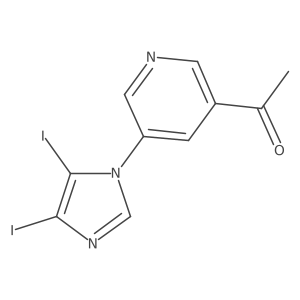 1-[5-(4,5-diiodo-1H-imidazol-1-yl)pyridin-3-yl]ethan-1-one结构式