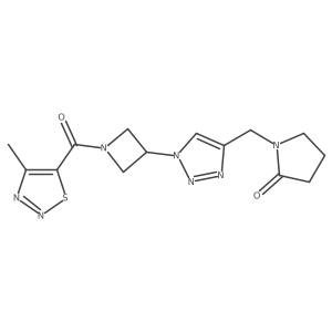 1-((1-(1-(4-methyl-1,2,3-thiadiazole-5-carbonyl)azetidin-3-yl)-1H-1,2,3-triazol-4-yl)methyl)pyrrolidin-2-one Structure