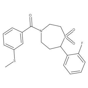 7-(2-Fluorophenyl)-4-[3-(methylsulfanyl)benzoyl]-1lambda6,4-thiazepane-1,1-dione结构式