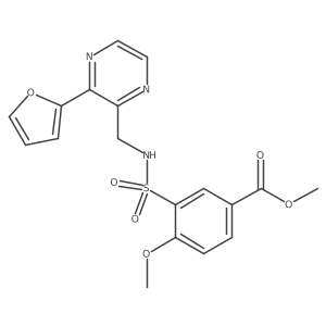 methyl 3-(N-((3-(furan-2-yl)pyrazin-2-yl)methyl)sulfamoyl)-4-methoxybenzoate Structure