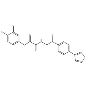 N-(3-chloro-4-fluorophenyl)-N'-{2-hydroxy-2-[4-(thiophen-3-yl)phenyl]ethyl}ethanediamide结构式