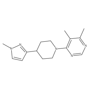 4,5-dimethyl-6-(4-(1-methyl-1H-pyrazol-3-yl)piperidin-1-yl)pyrimidine Structure