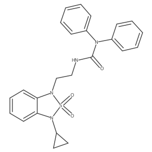3-[2-(3-Cyclopropyl-2,2-dioxo-1,3-dihydro-2lambda6,1,3-benzothiadiazol-1-yl)ethyl]-1,1-diphenylurea结构式
