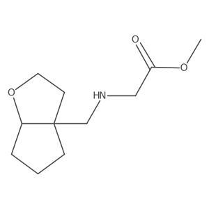 rac-methyl 2-({[(3aR,6aR)-hexahydro-2H-cyclopenta[b]furan-3a-yl]methyl}amino)acetate Structure