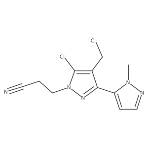 3-[5-chloro-4-(chloromethyl)-3-(1-methyl-1H-pyrazol-5-yl)-1H-pyrazol-1-yl]propanenitrile Structure