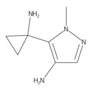 5-(1-aminocyclopropyl)-1-methyl-1H-pyrazol-4-amine结构式