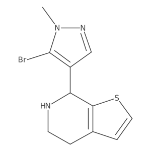 5-bromo-1-methyl-4-{4H,5H,6H,7H-thieno[2,3-c]pyridin-7-yl}-1H-pyrazole Structure