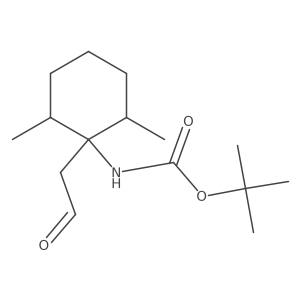 tert-butyl N-[2,6-dimethyl-1-(2-oxoethyl)cyclohexyl]carbamate结构式