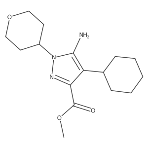 methyl 5-amino-4-cyclohexyl-1-(oxan-4-yl)-1H-pyrazole-3-carboxylate Structure