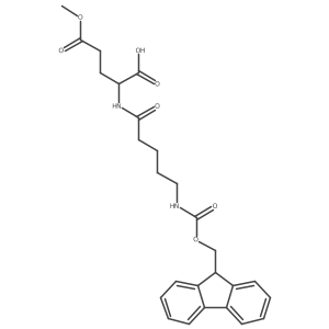 (2S)-2-[5-({[(9H-fluoren-9-yl)methoxy]carbonyl}amino)pentanamido]-5-methoxy-5-oxopentanoic acid Structure