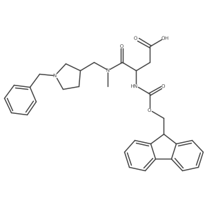 3-{[(1-benzylpyrrolidin-3-yl)methyl](methyl)carbamoyl}-3-({[(9H-fluoren-9-yl)methoxy]carbonyl}amino)propanoic acid结构式