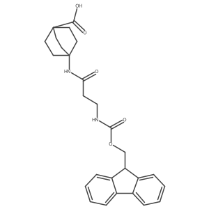 4-[3-({[(9H-fluoren-9-yl)methoxy]carbonyl}amino)propanamido]bicyclo[2.2.2]octane-1-carboxylic acid Structure