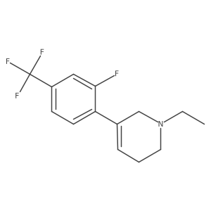 1-Ethyl-5-[2-fluoro-4-(trifluoromethyl)phenyl]-1,2,3,6-tetrahydropyridine结构式