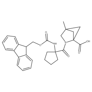 2-[1-({[(9H-fluoren-9-yl)methoxy]carbonyl}amino)cyclopentanecarbonyl]-4-methyl-2-azabicyclo[2.1.1]hexane-1-carboxylic acid结构式