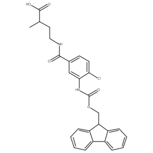 4-{[4-chloro-3-({[(9H-fluoren-9-yl)methoxy]carbonyl}amino)phenyl]formamido}-2-methylbutanoic acid Structure