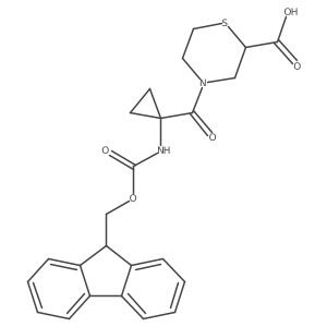 4-[1-({[(9H-fluoren-9-yl)methoxy]carbonyl}amino)cyclopropanecarbonyl]thiomorpholine-2-carboxylic acid Structure