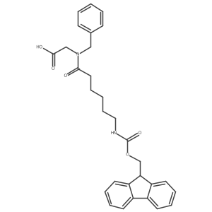 2-[N-benzyl-6-({[(9H-fluoren-9-yl)methoxy]carbonyl}amino)hexanamido]acetic acid结构式