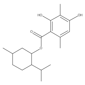 (1S,2R,5S)-5-methyl-2-(propan-2-yl)cyclohexyl 2,4-dihydroxy-3,6-dimethylbenzoate Structure